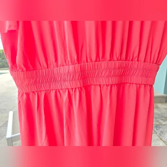 Tommy Bahama Oliana High Low Maxi Dress Paradise Coral Pink Women's Medium - Picture 8 of 15